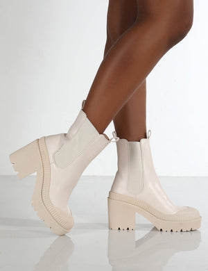 Liah Putty Drench Chunky Sole Heeled Ankle Boots