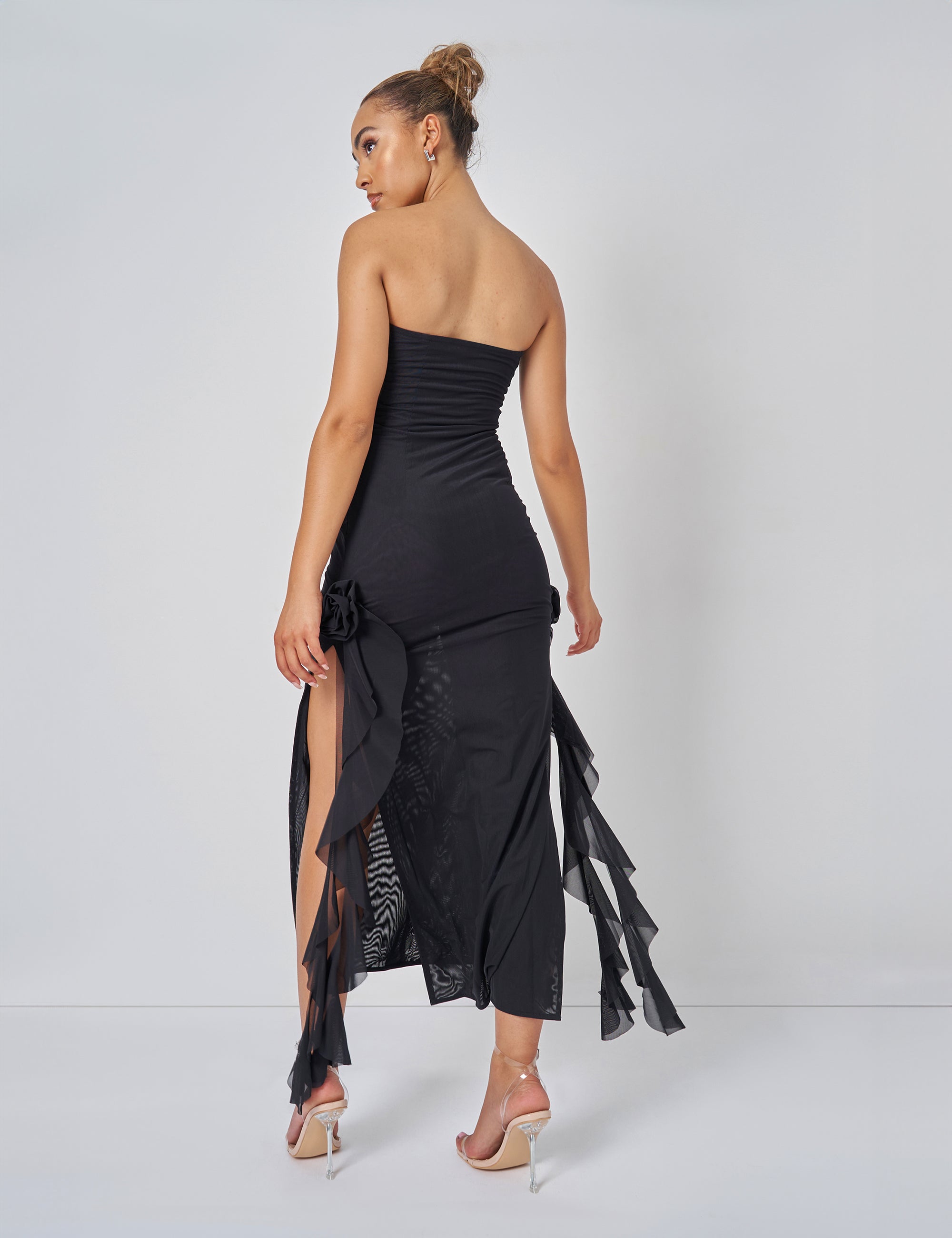 Bandeau ruffle dress hotsell