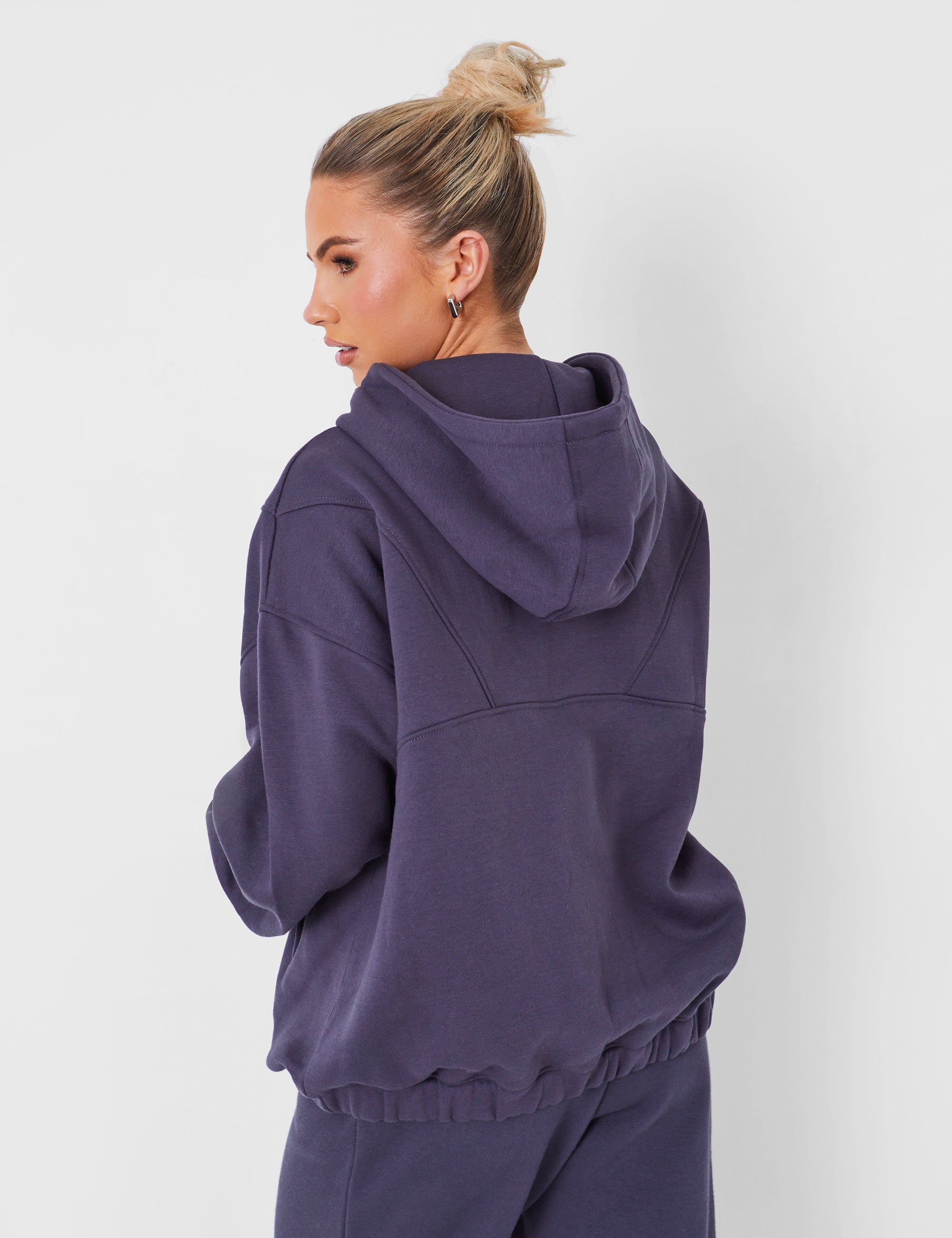 ＜H＞SIDE SLIT BIG SWEAT PULLOVER Women Oversize Sweatshirt Side Split High-Low Hem Round Neck