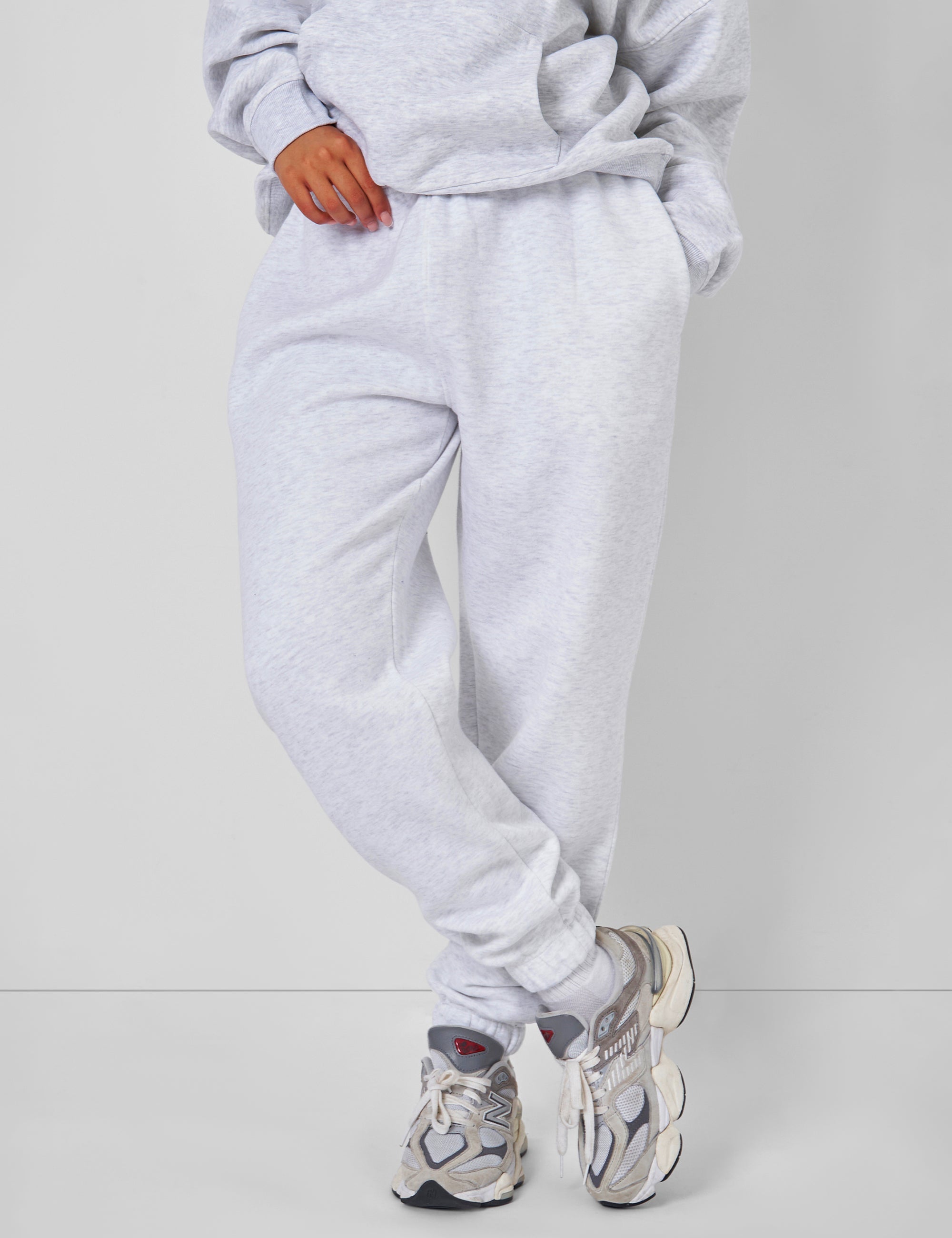 Relaxed Fit Cuffed Jogger Light Grey Marl Public Desire