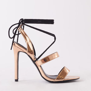 Milford Rose Gold Lace Up Heel