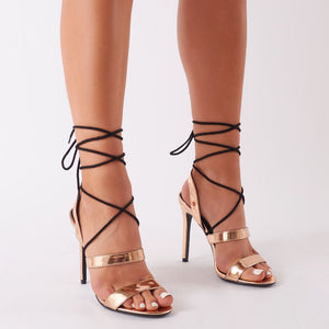 Milford Rose Gold Lace Up Heel