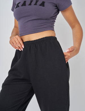 Relaxed Fit Cuffed Jogger Black
