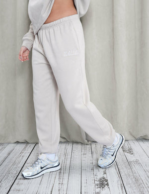 Kaiia Shadow Logo Cuffed Joggers Stone