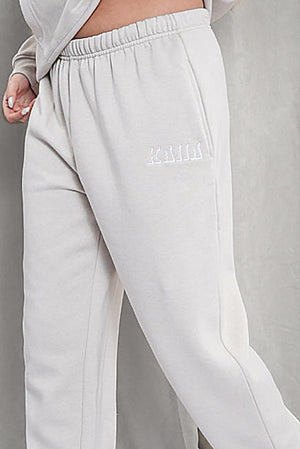 Kaiia Shadow Logo Cuffed Joggers Stone