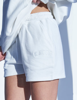 Kaiia Logo Sweat Shorts White