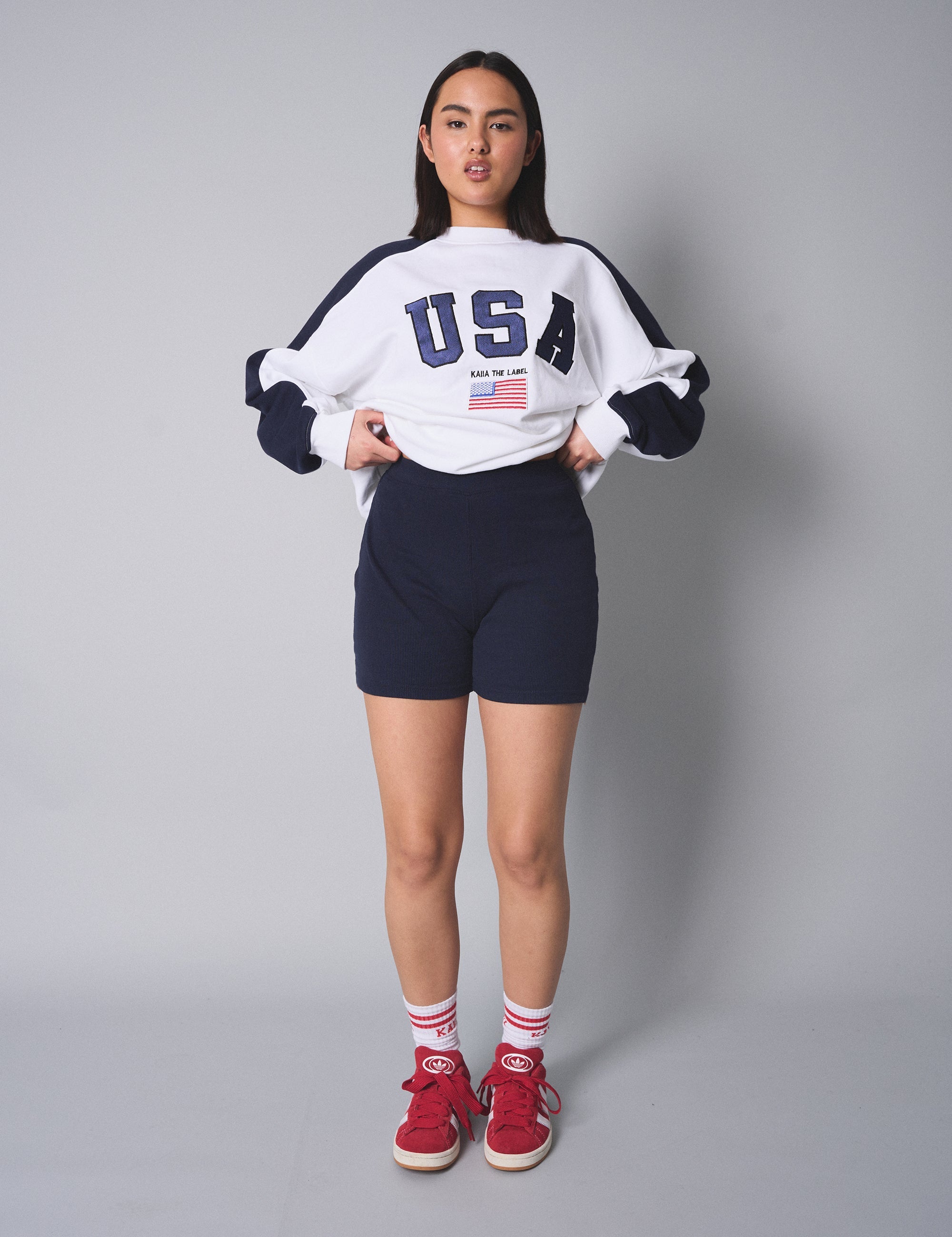 ★codegraphy★ Women's WAVE Logo Sporty Shorts Dark Navy CBD BUY-JL7191-ROOTED-NASHVILLE-