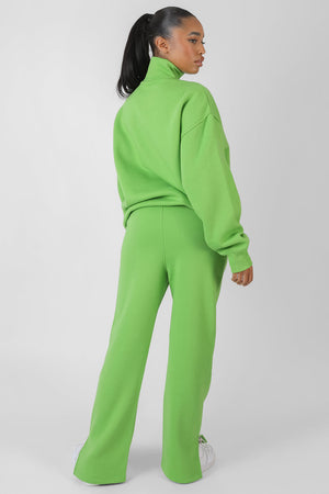 New York Half Zip Oversized Sweatshirt Green