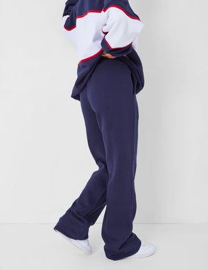 Kaiia Wide Leg Sweat Pants in Navy