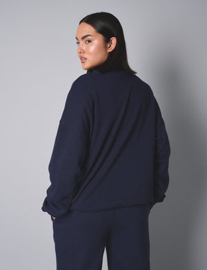 Kaiia Studio Oversized Sweatshirt Navy With Red