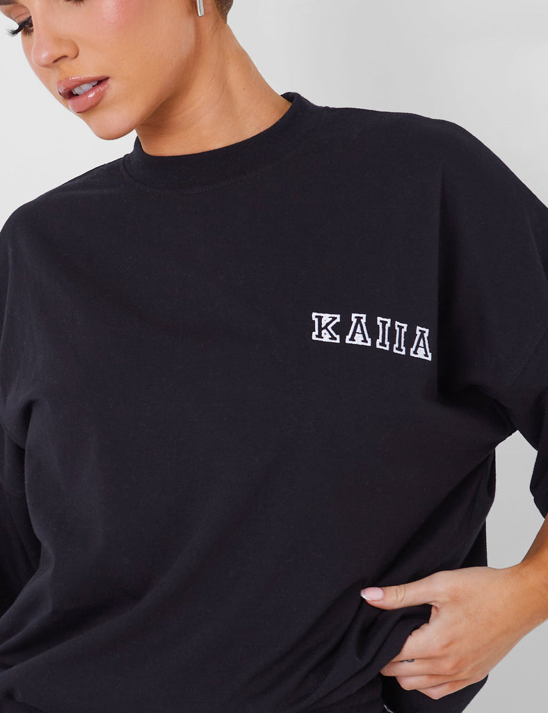 Kaiia Oversized T-shirt in Black | Public Desire