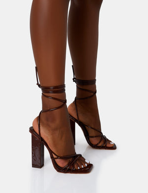 Formal Elegance: Dark Brown Heels with Dresses