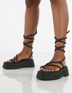 Amber x Public Desire Origin WF Black Chunky Sole Sandal