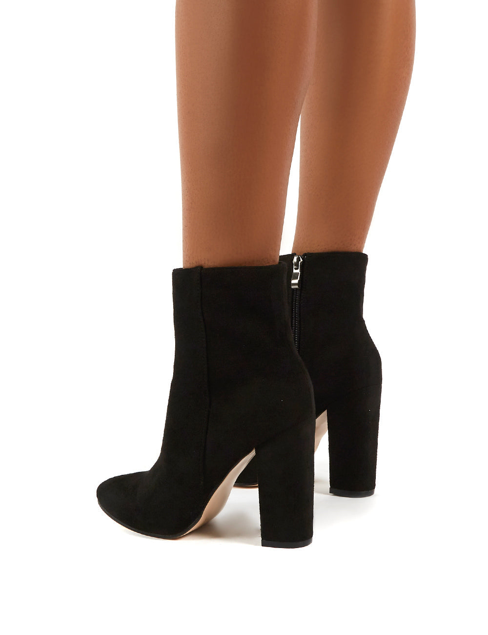 Presley Ankle Boots in Black Faux Suede | Public Desire