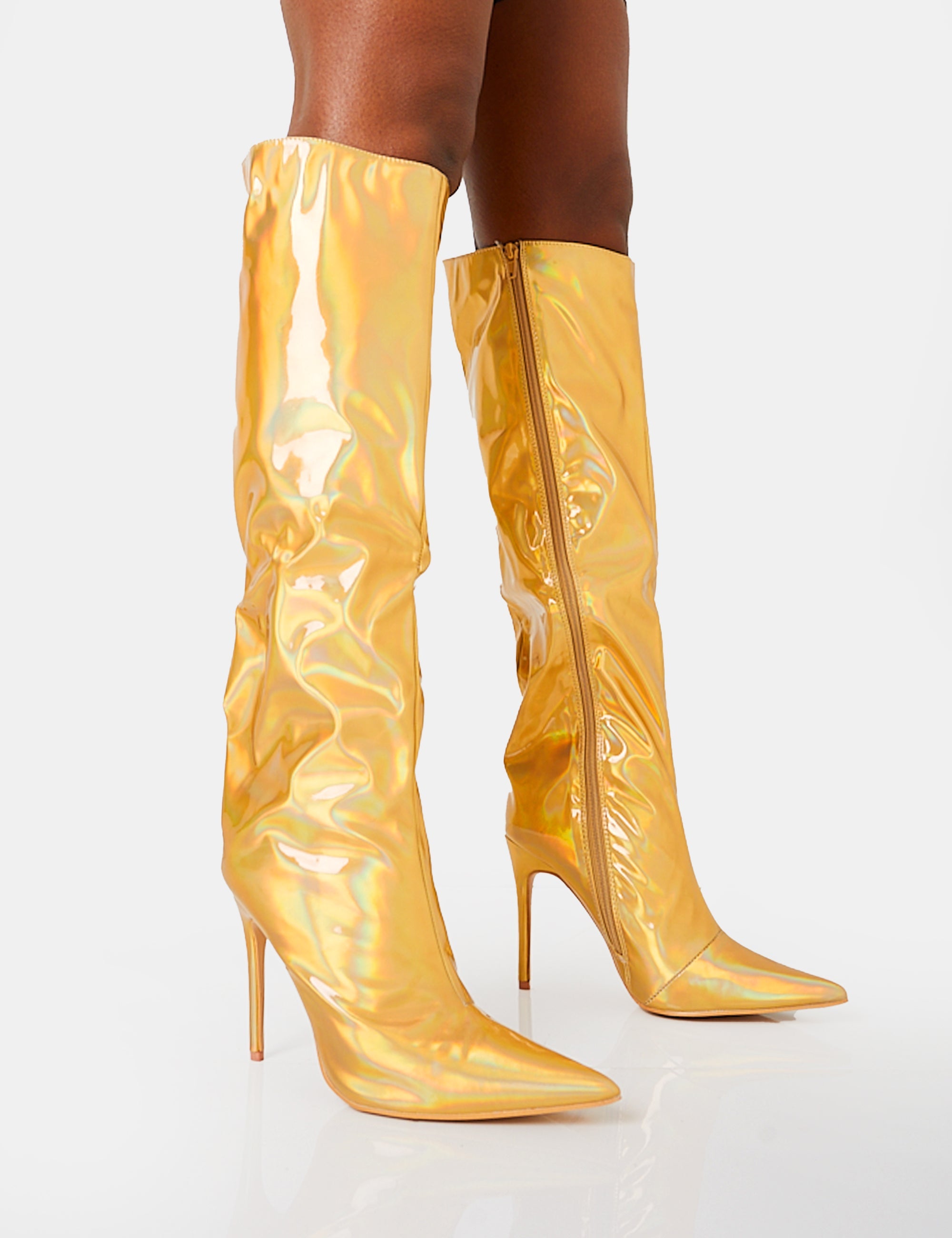 Gold 2025 toe boots