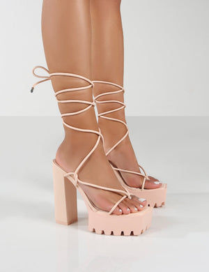 Chunky platform 2024 heels nude