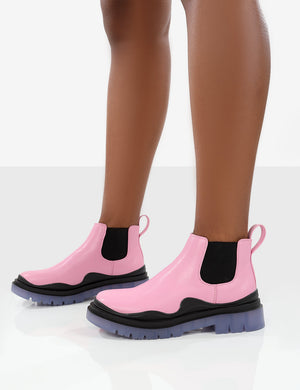 Myth Baby Pink Chunky Sole Chelsea Boots