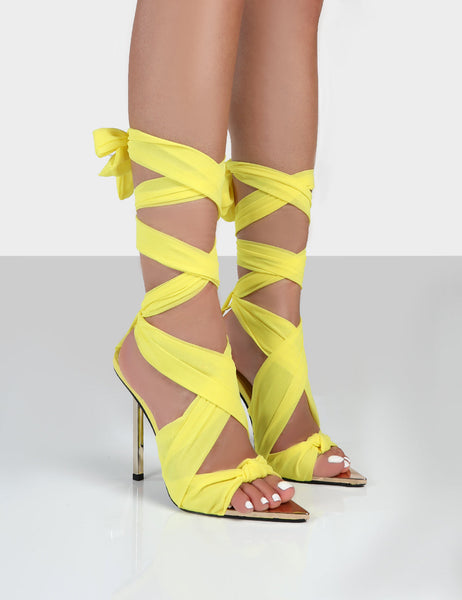Buy Yellow Heeled Sandals for Women by Everqupid Online | Ajio.com