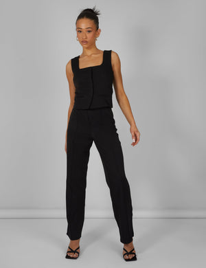 Tailored Extreme High Waisted Slim Leg Trousers Black