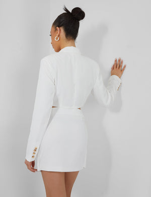 Twist Front Blazer Dress Ivory