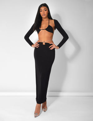 Bikini Top And Shrug Slinky Top Black