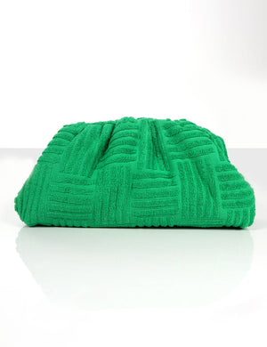 Real Mood Green Towelling Clutch Bag